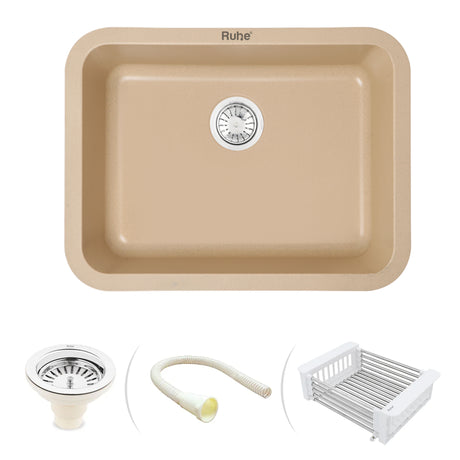 Quartz Single Bowl Round Kitchen Sink (24 x 18 x 9 Inches)