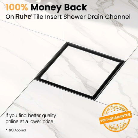 Tile Insert Shower Drain Channel (5 x 5 Inches) with Cockroach Trap (304 Grade)